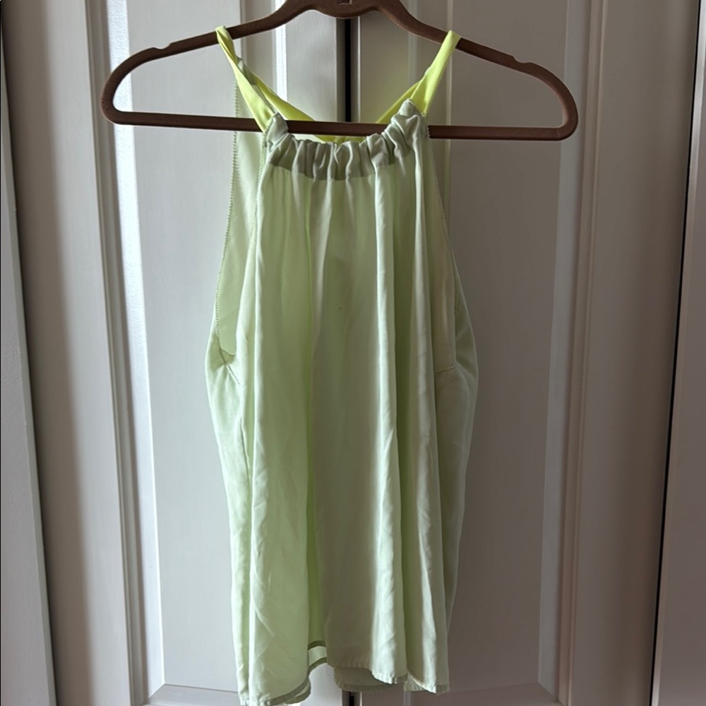 H&M Green Ruched Sleeveless Tank Top